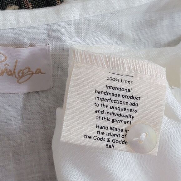 Myrah Penaloza Romper Womens OS White 100% Linen Sleeveless Pleated Playsuit - Picture 12 of 13